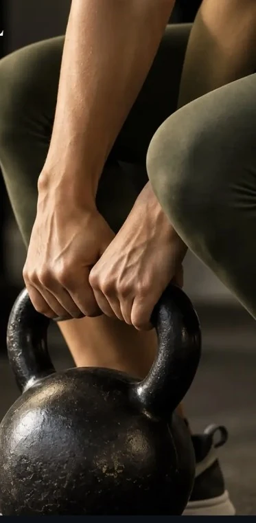 Exercício de treinamento funcional com kettlebell